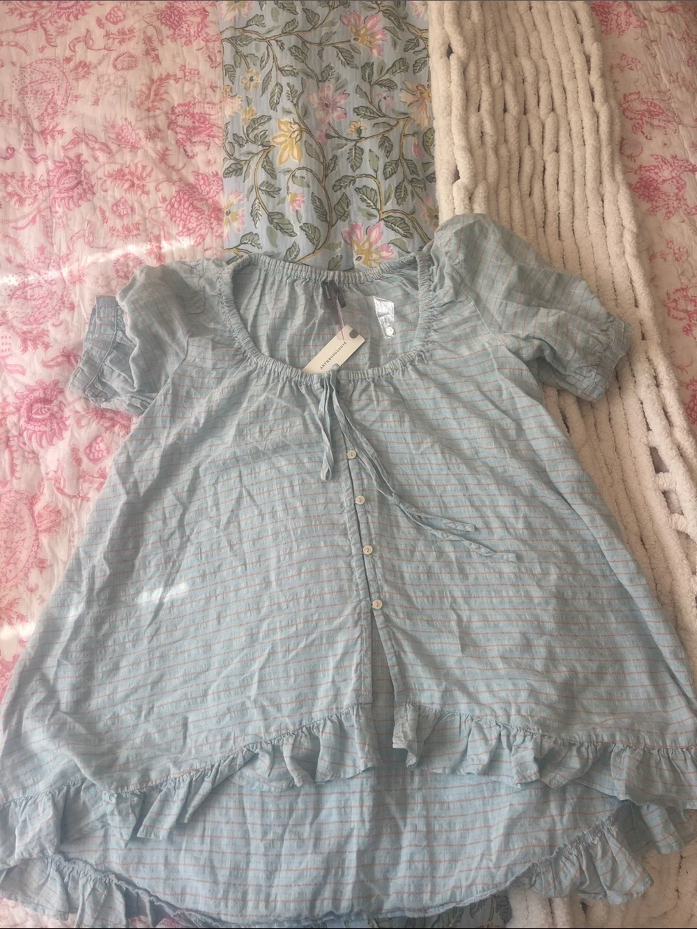 Anthropologie Blue Top